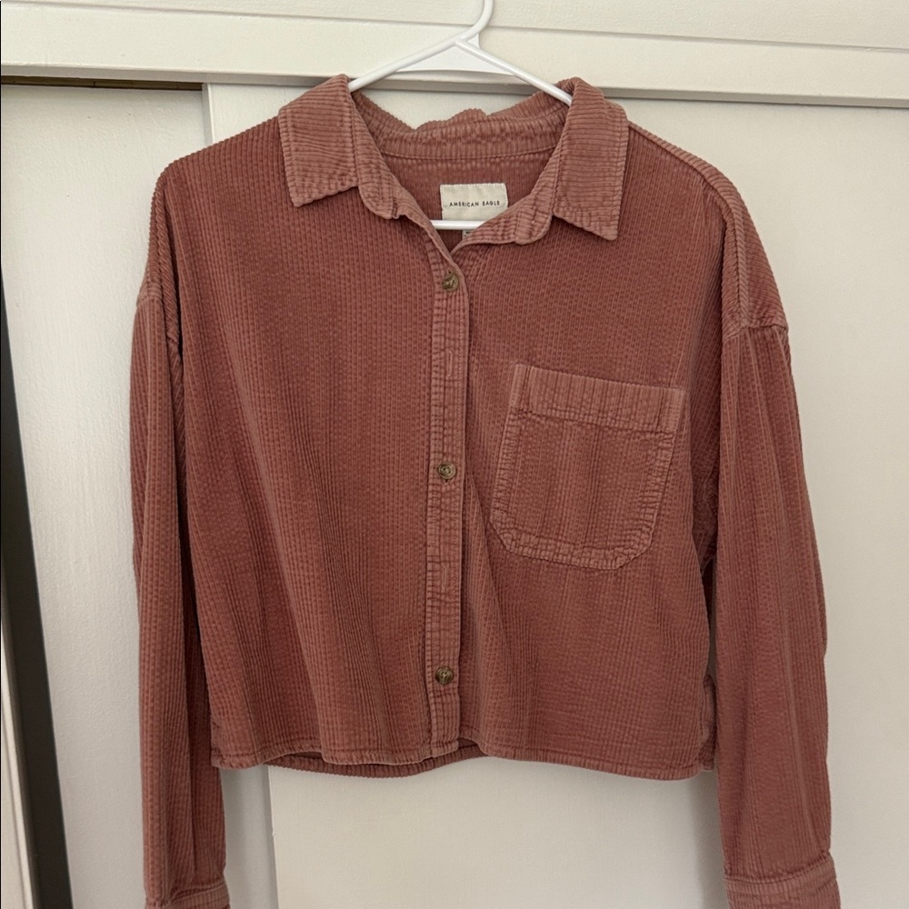 American Eagle Outfitters Blush Corduroy Shirt